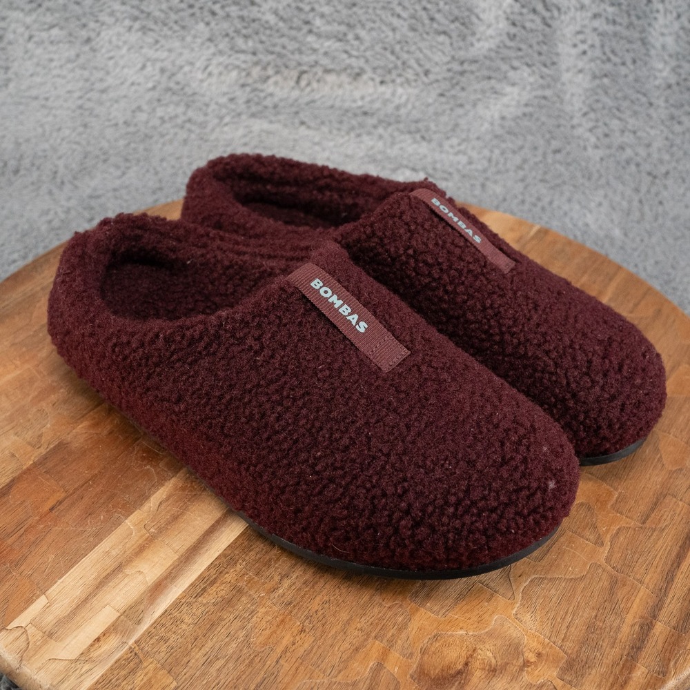 Womens Size 6 Bombas - Sunday Slipper - Slip-On - Maroon w/Mint Lettering